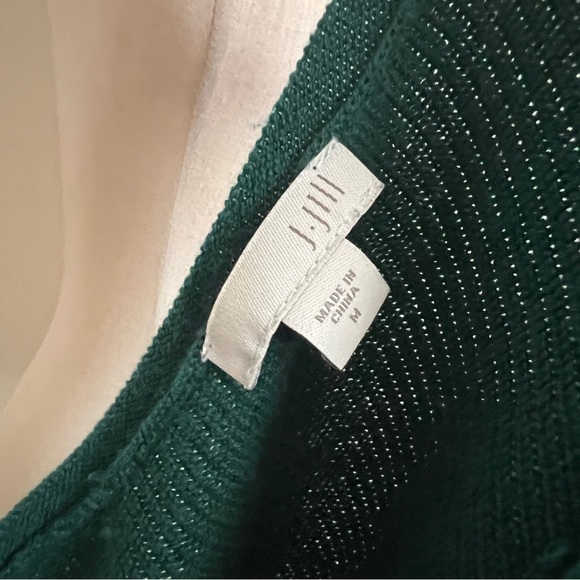 J Jill Ribbed Tunic Sweater Green Size Medium - Picture 2 of 5
